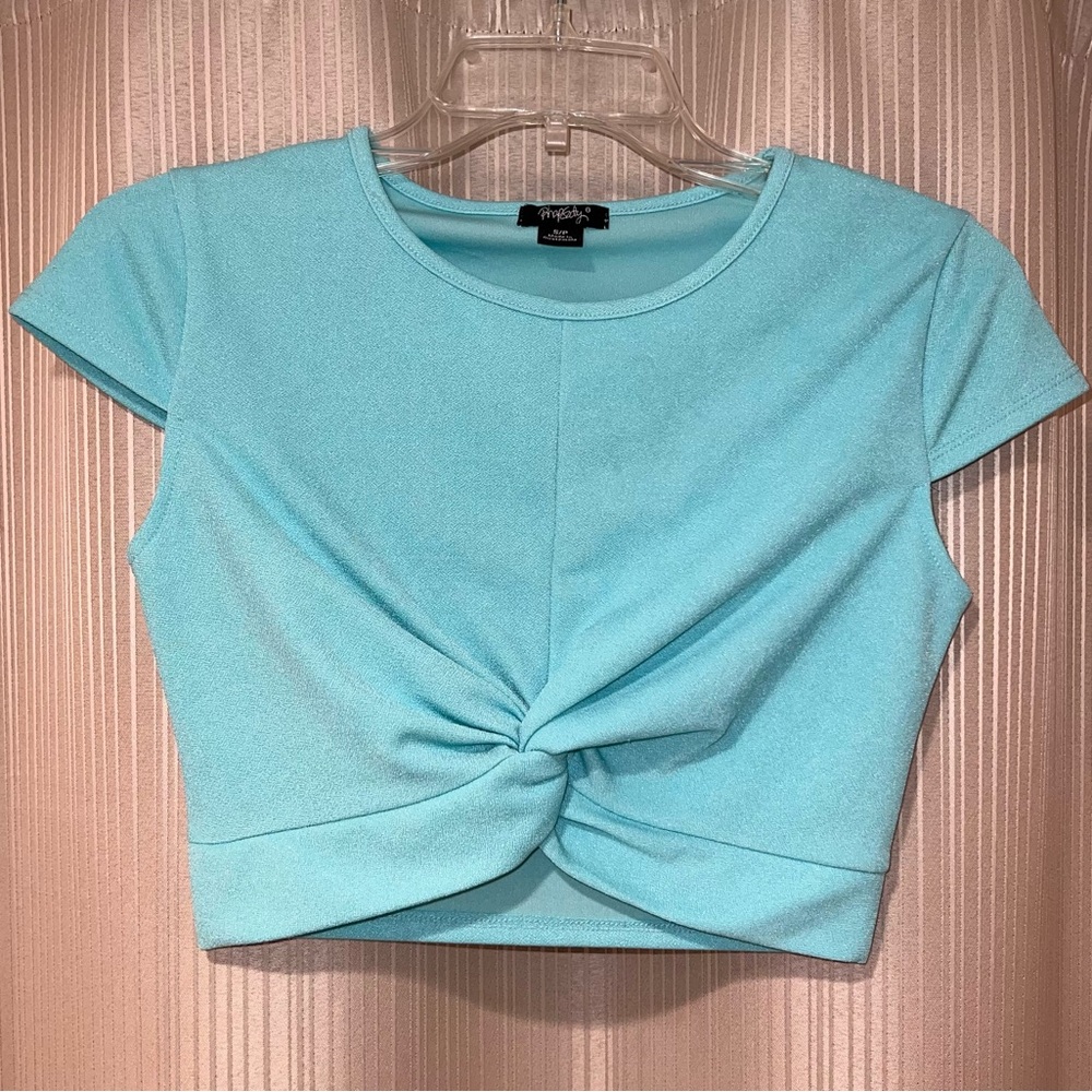Rhapsody turquoise y2k short-sleeved top